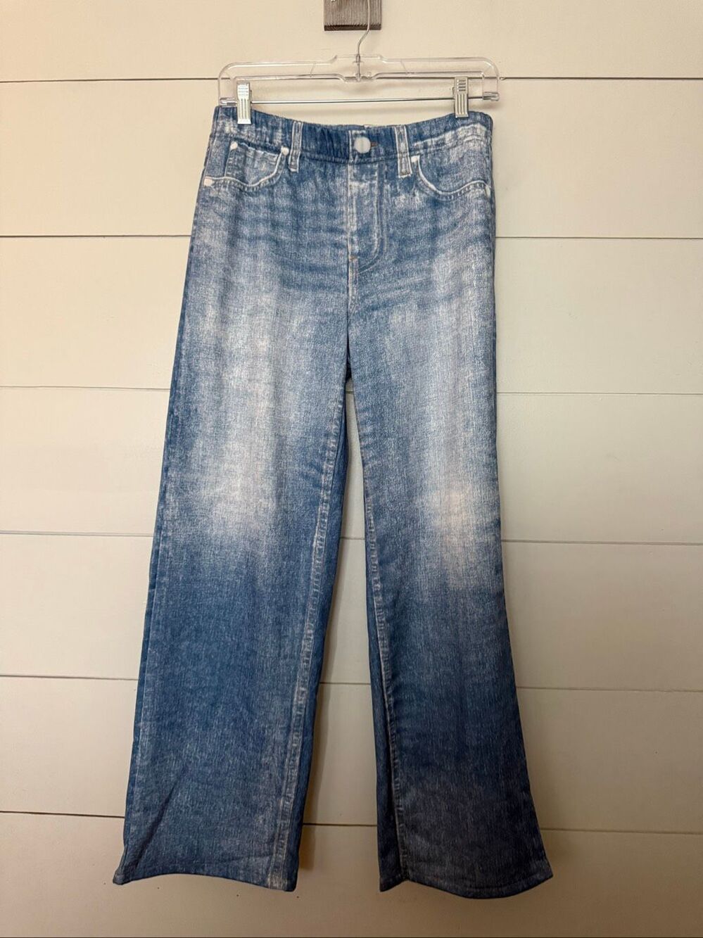 Mila Rosabella Women’s Large Blue Wide Leg Sweatpant Jeans Pull On